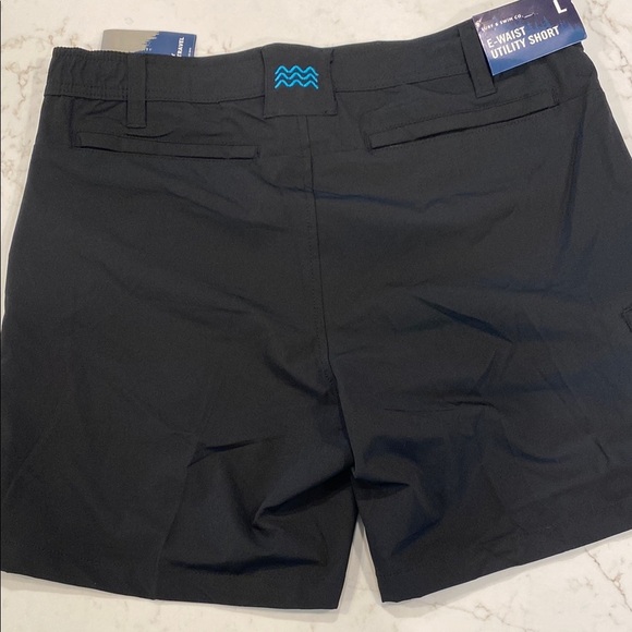 Surf & Swim Co. Short Hiking Swim E-Waist Utility Pockets Black Blue Size Large - Picture 9 of 14
